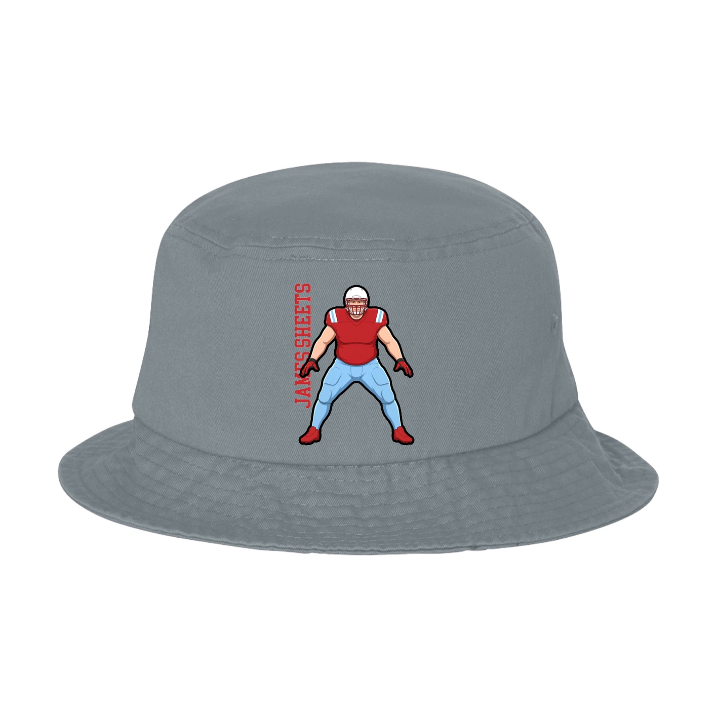Bucket Cap — Name Vertical in Grey