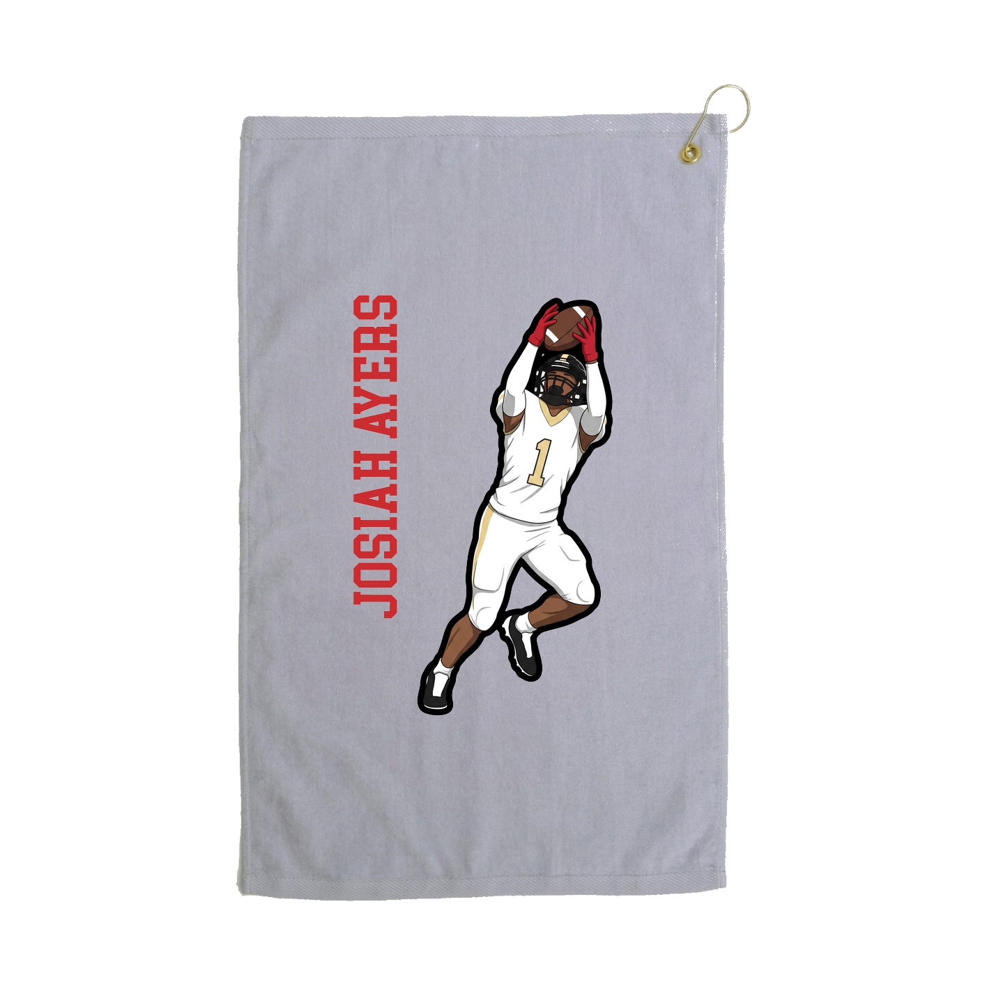 Golf Towel — Name Vertical in Grey