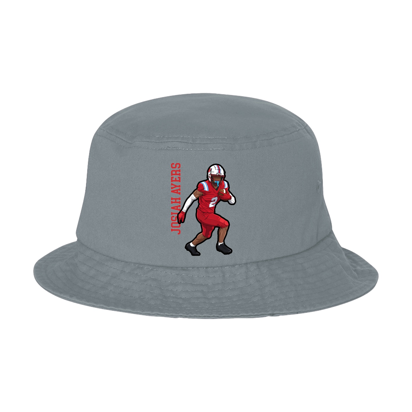 Bucket Cap — Name Vertical in Grey