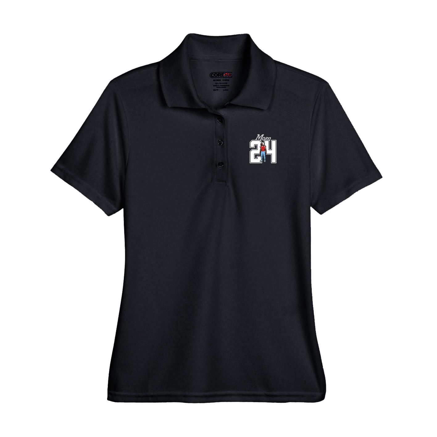 Performance Polo — Mothers Day Shirsey in Black