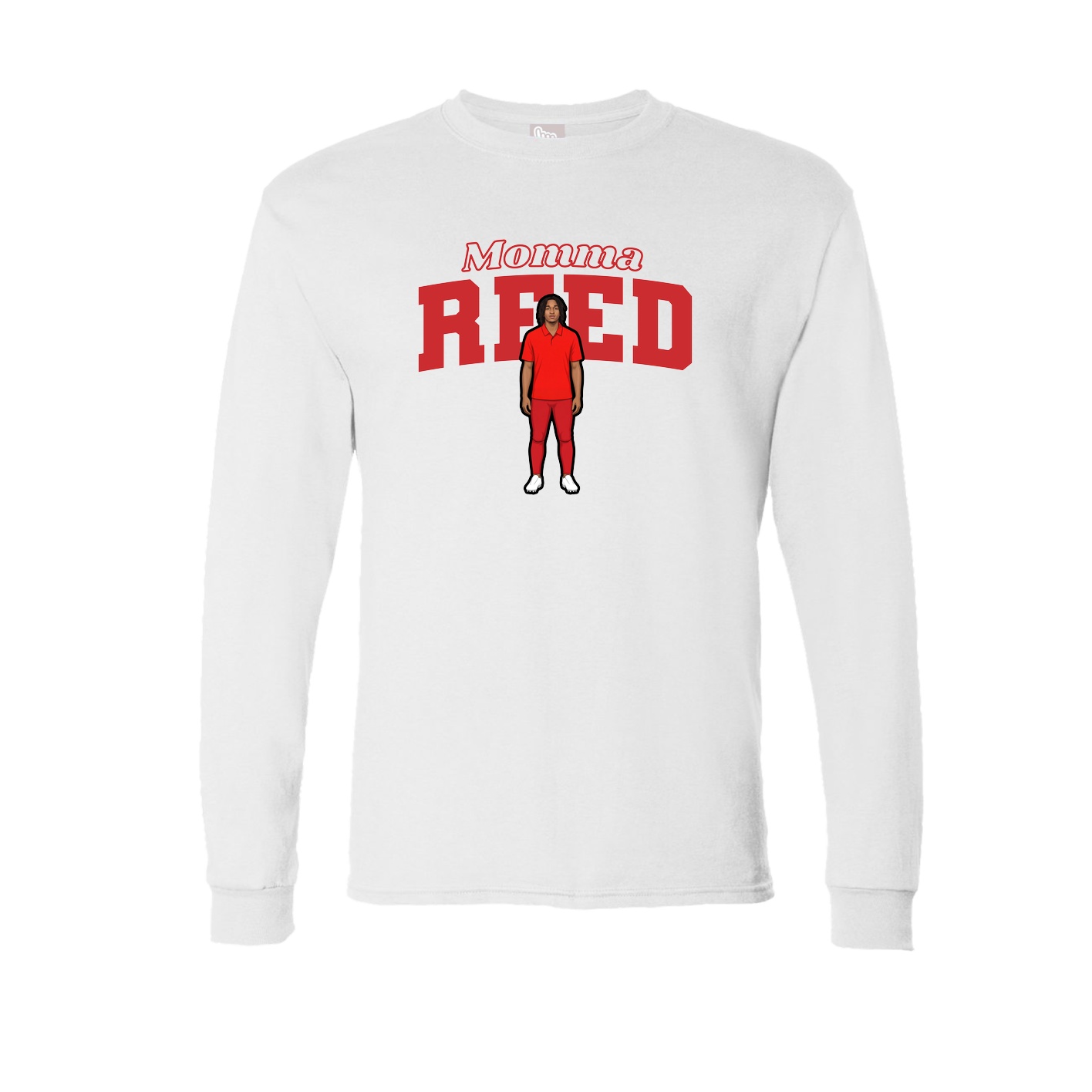 Long Sleeve Tee — Mothers Day Block in White