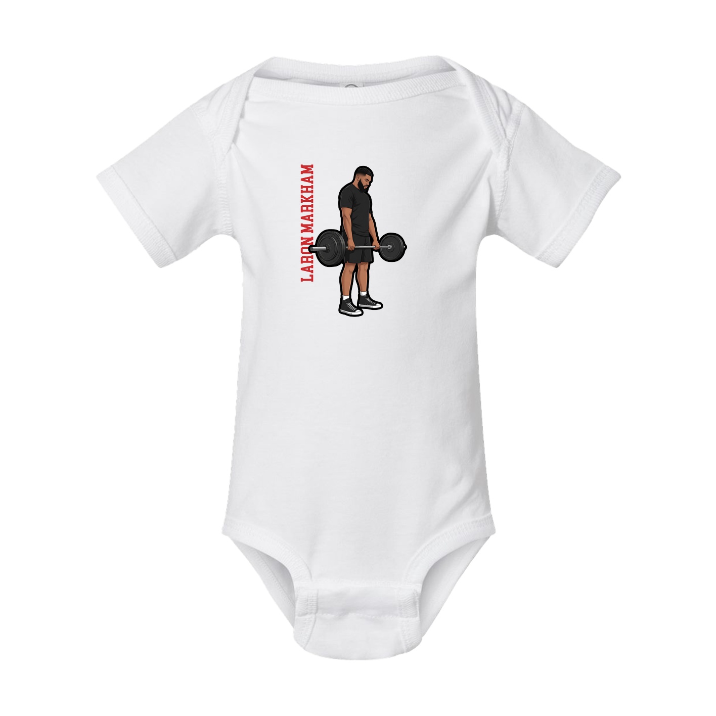 Baby Onesie — Name Vertical in White