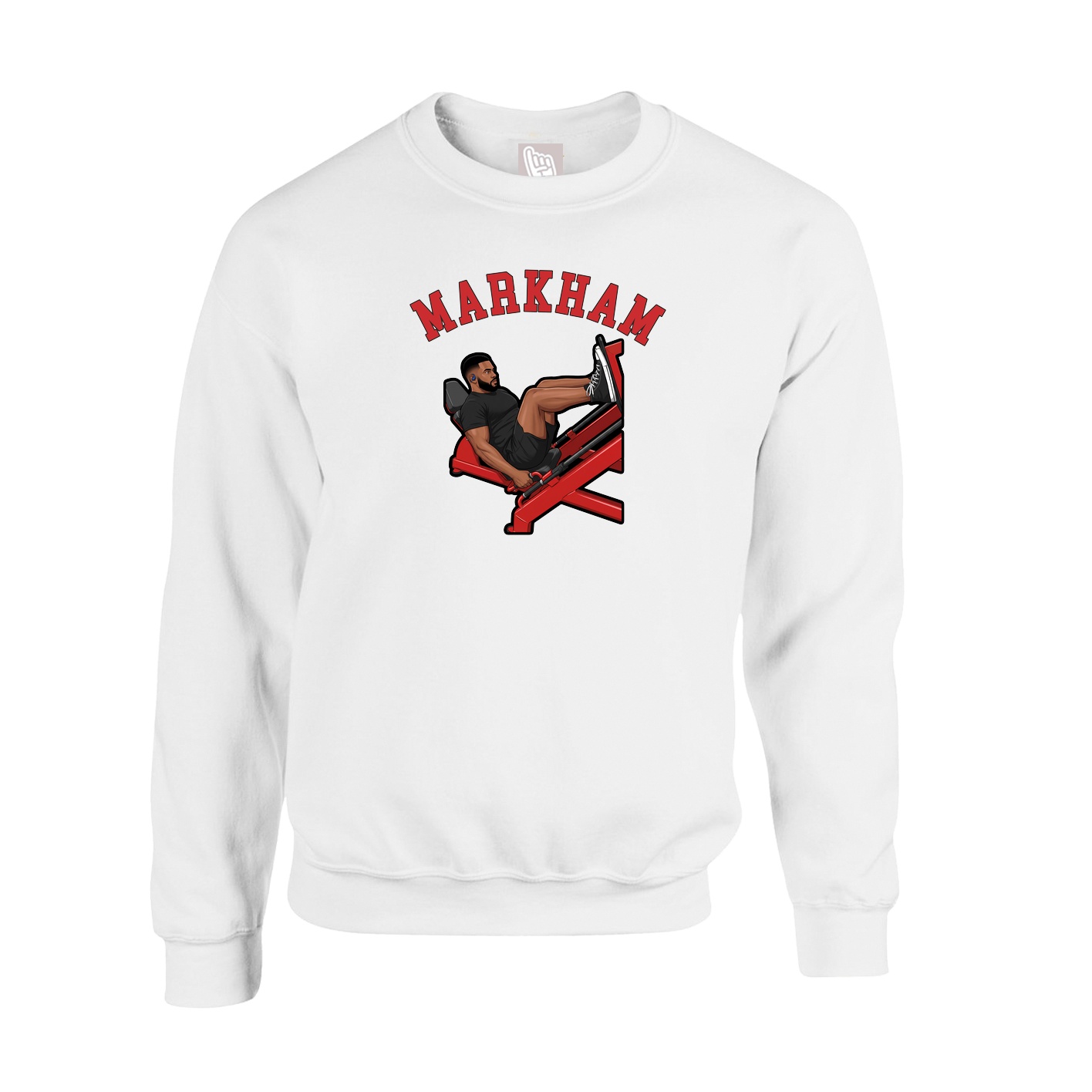 Fleece Crew — Shirsey Arch in White