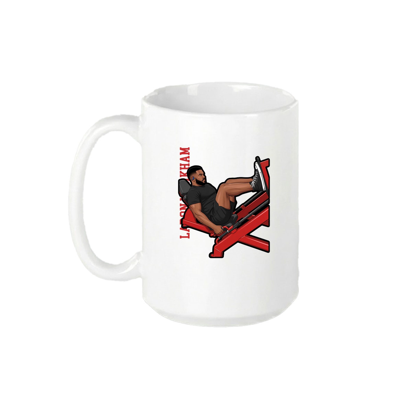 15oz Coffee Mug — Name Vertical in White