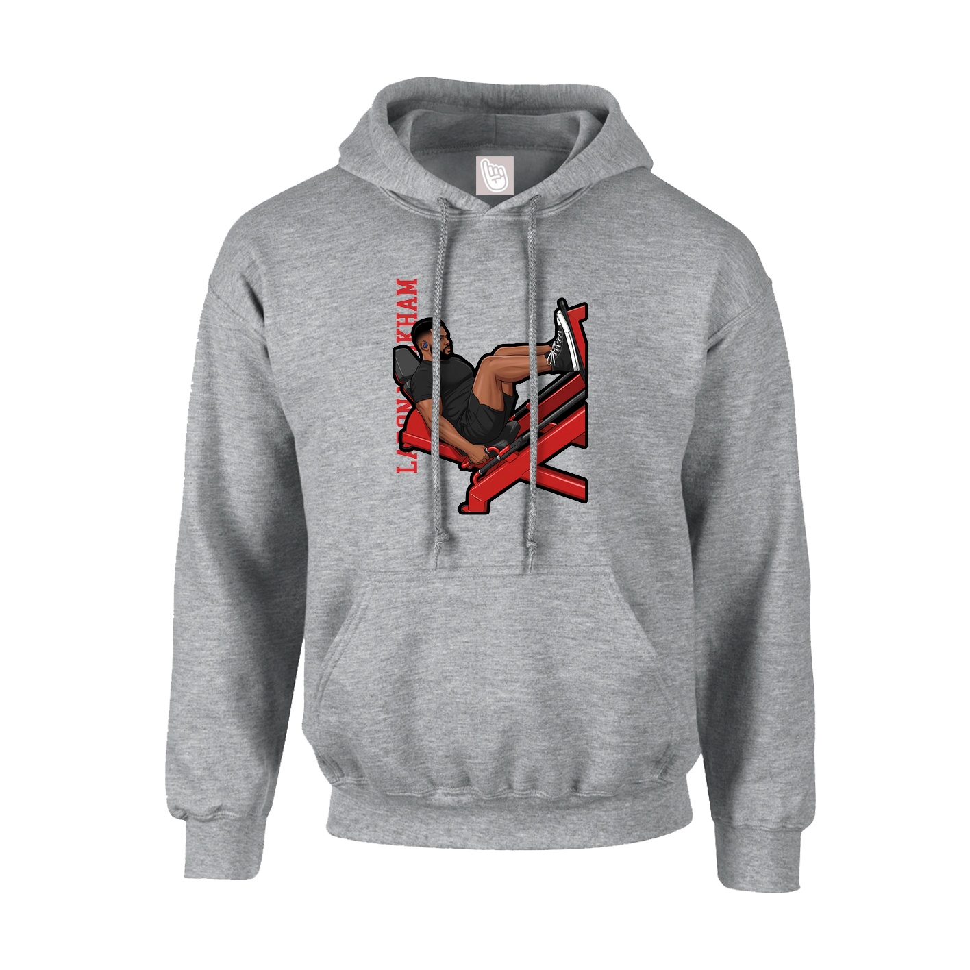 Youth Hoodie — Name Vertical in Grey
