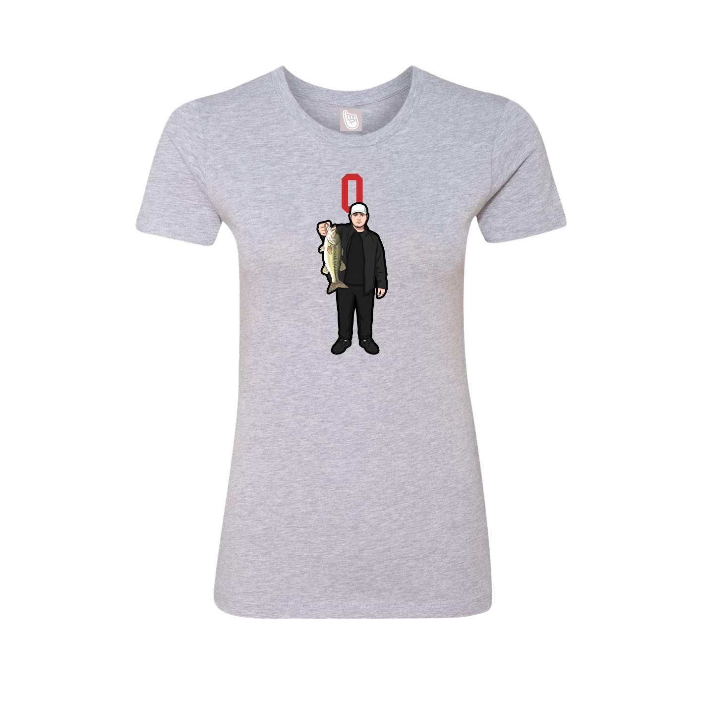 Fitted Women's Tee — Number Top in Grey