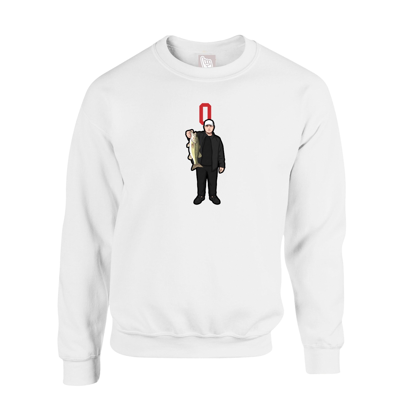 Fleece Crew — Number Top in White
