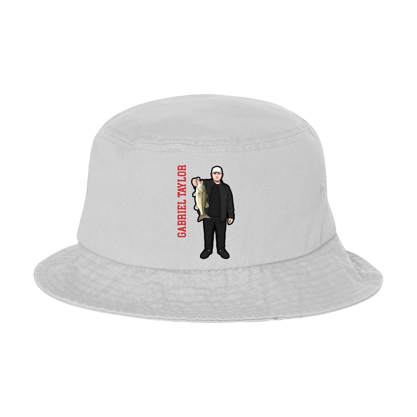 Bucket Cap — Name Vertical in White