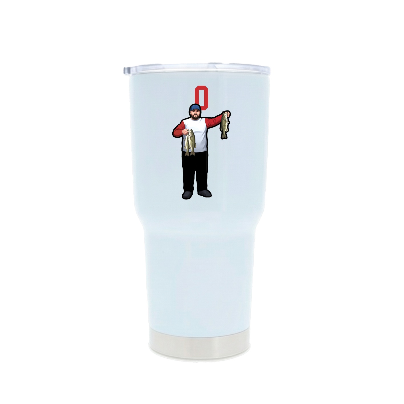30oz Stainless Steel Tumbler — Number Top in White