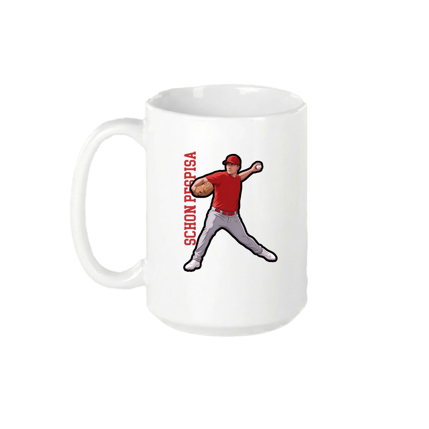 15oz Coffee Mug — Name Vertical in White