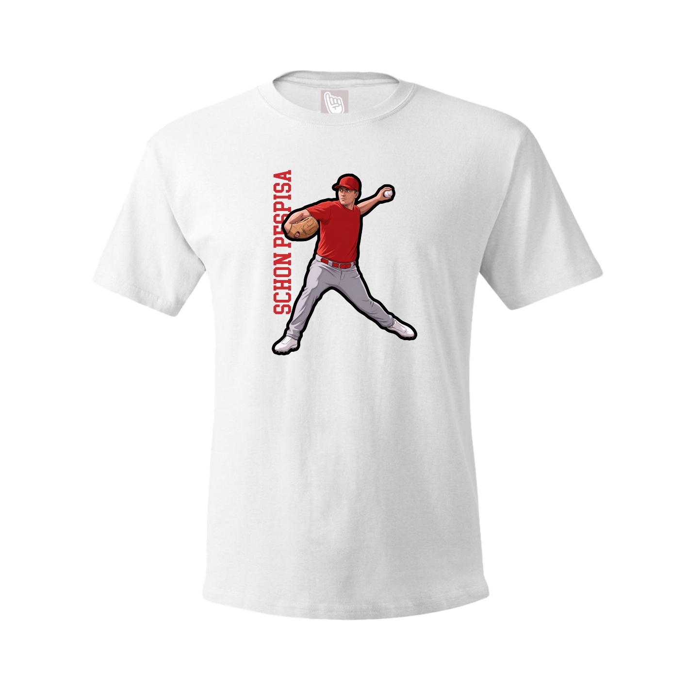 Tee — Name Vertical in White