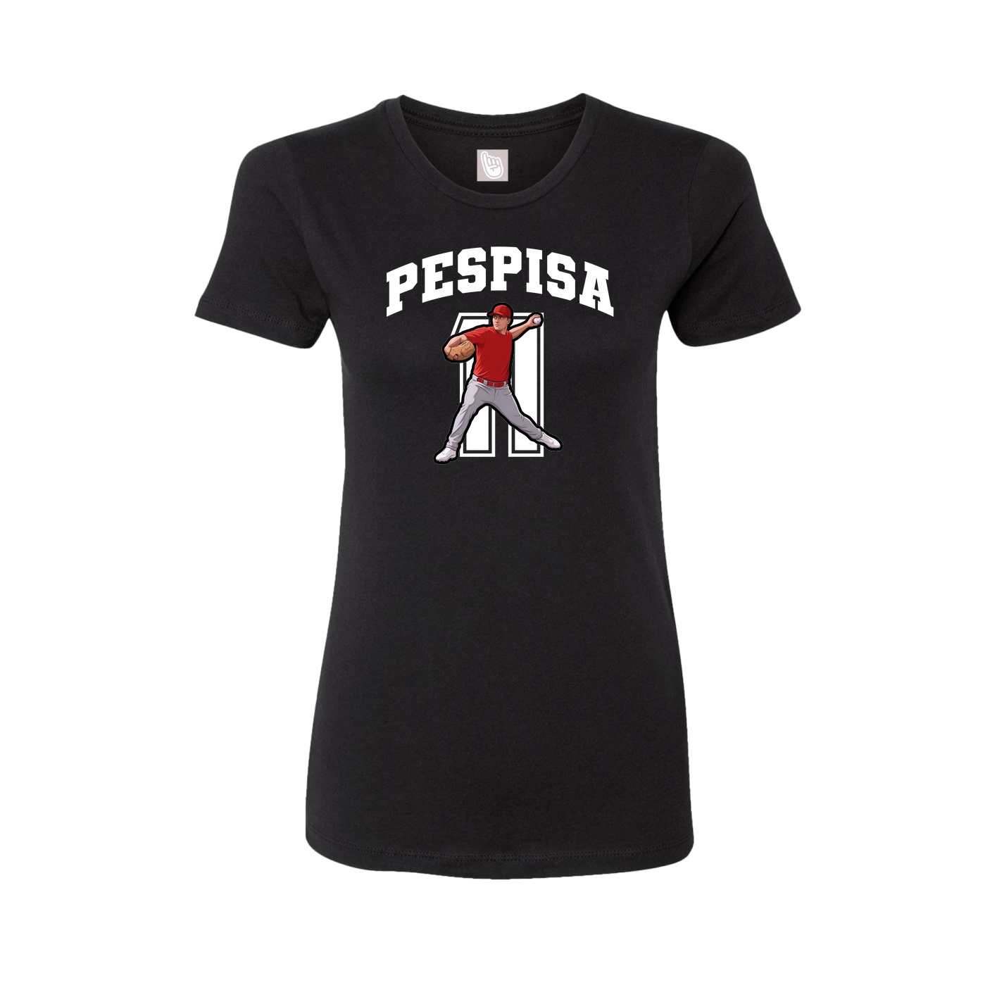 Fitted Women's Tee — Number in Black