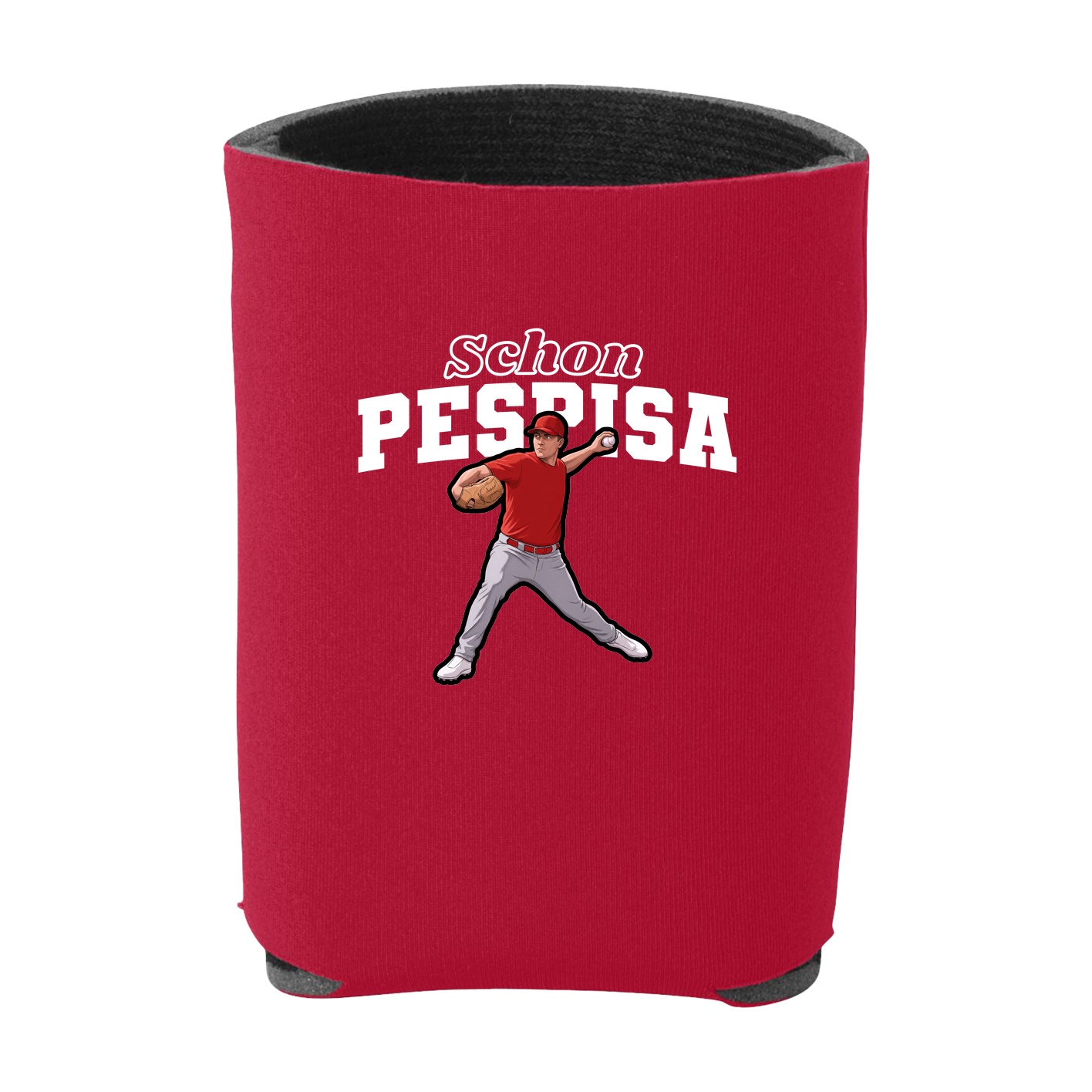 Can Holder — Name Arch in Red