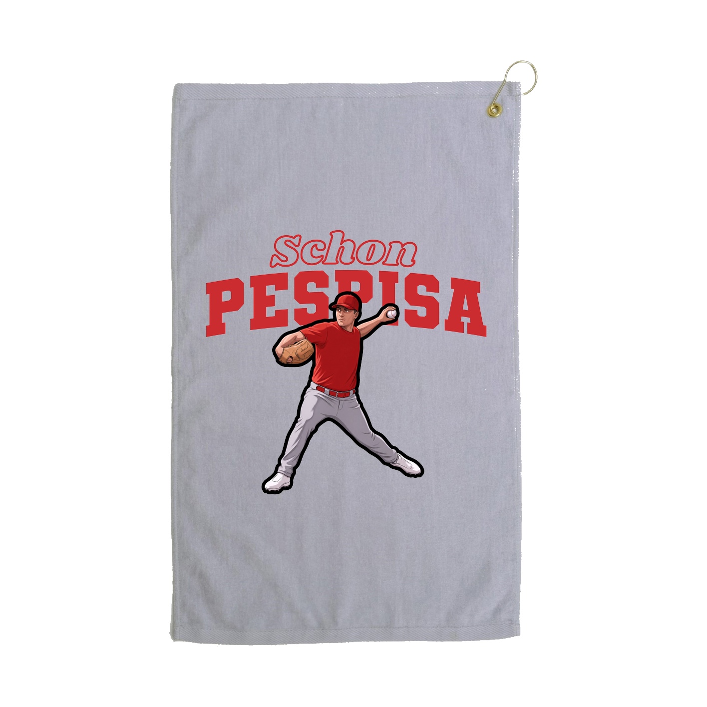 Golf Towel — Name Arch in Grey