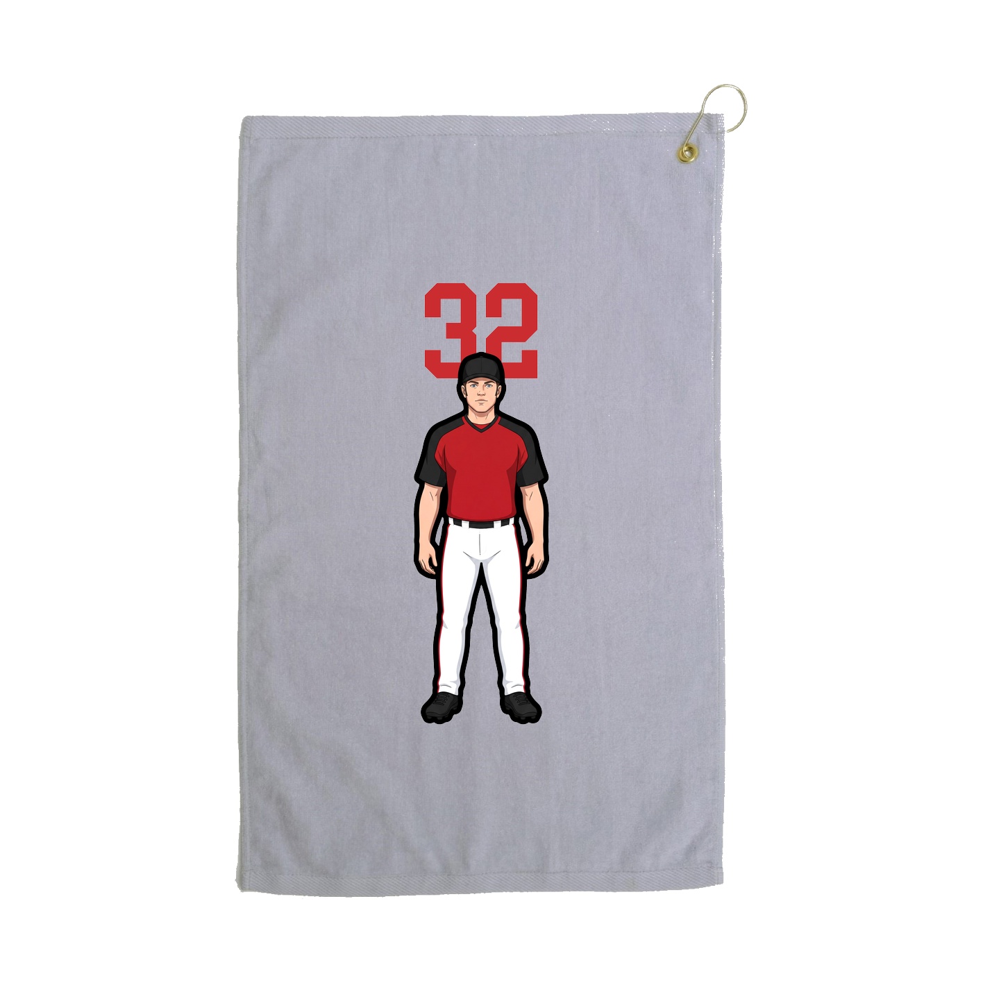 Golf Towel — Number Top in Grey