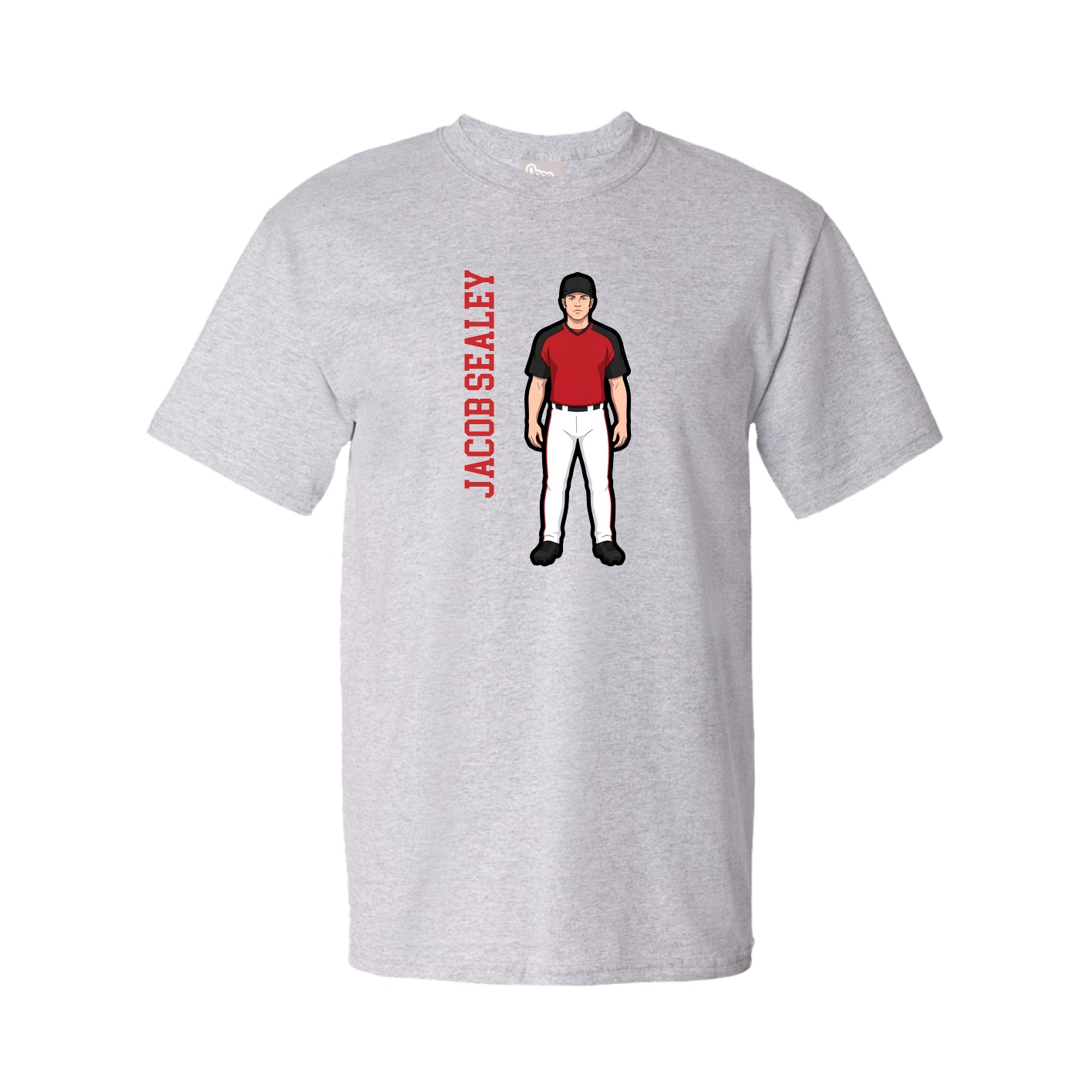 Youth Tee — Name Vertical in Grey