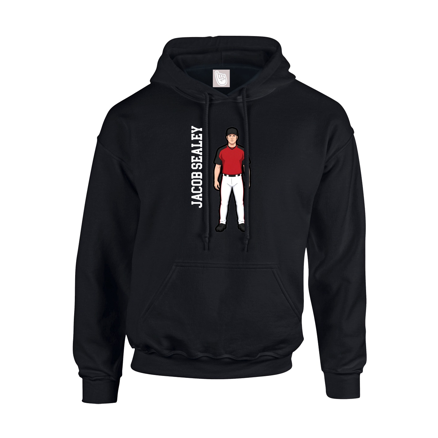 Hoodie — Name Vertical in Black