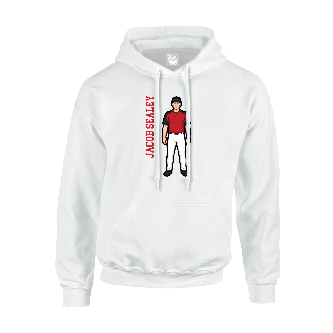 Youth Hoodie — Name Vertical in White