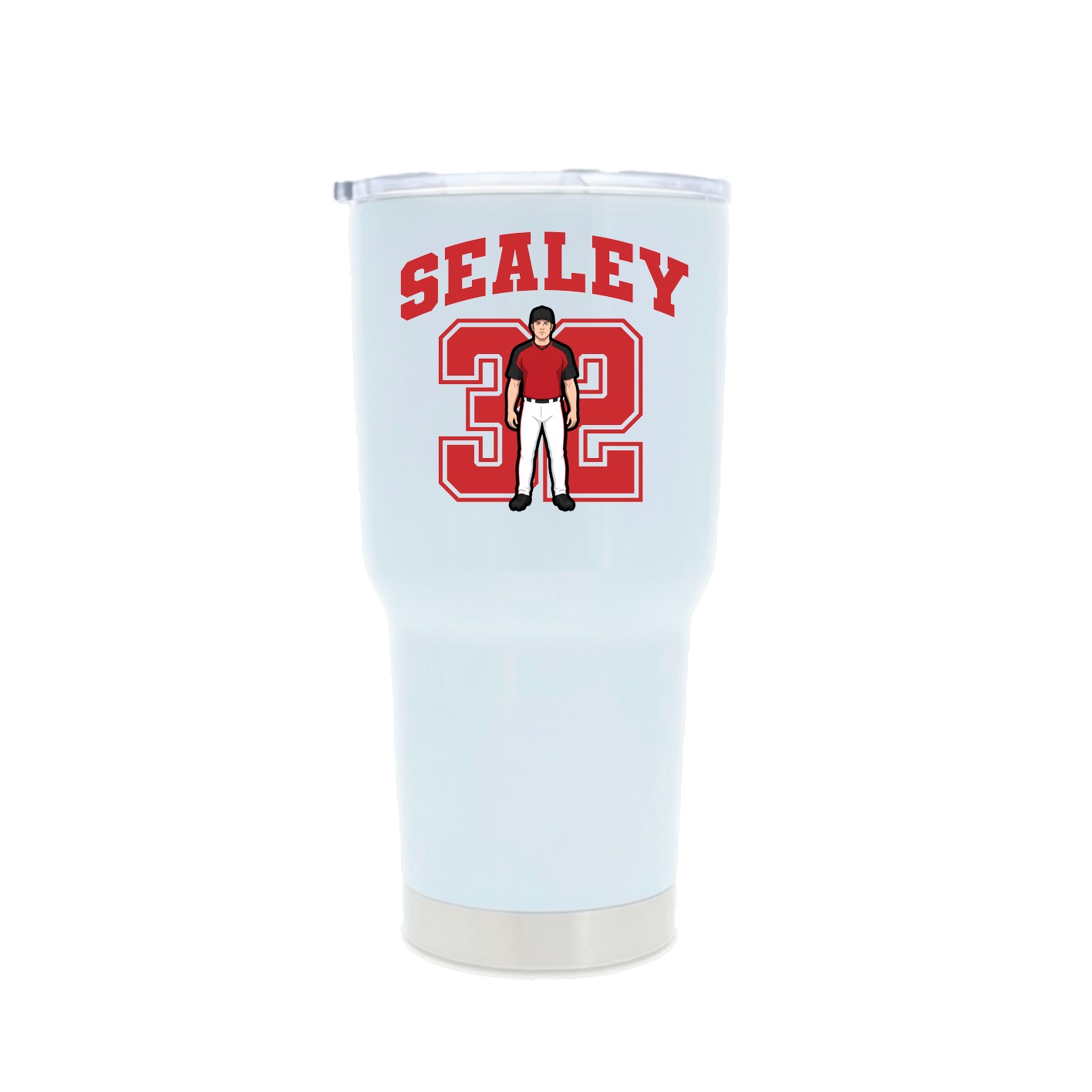 30oz Stainless Steel Tumbler — Number in White