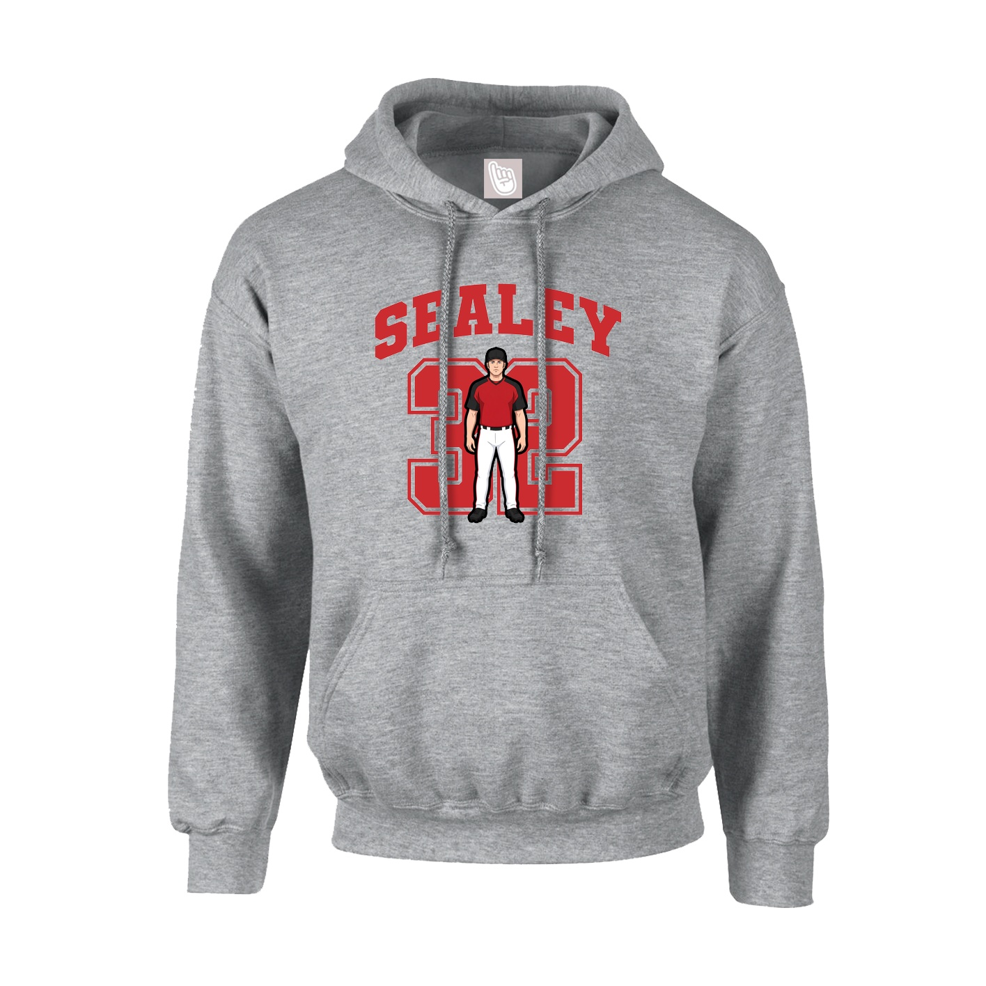 Youth Hoodie — Number in Grey