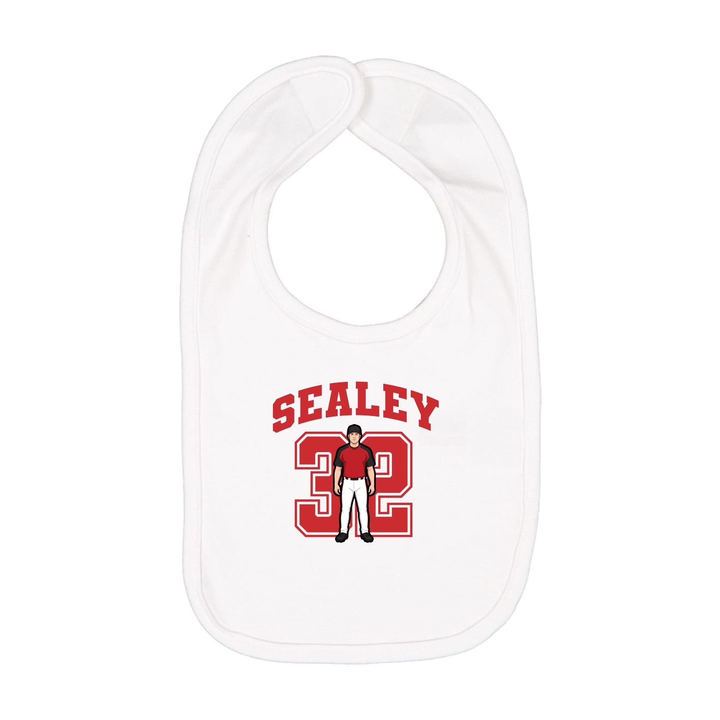 Infant Bib — Number in White