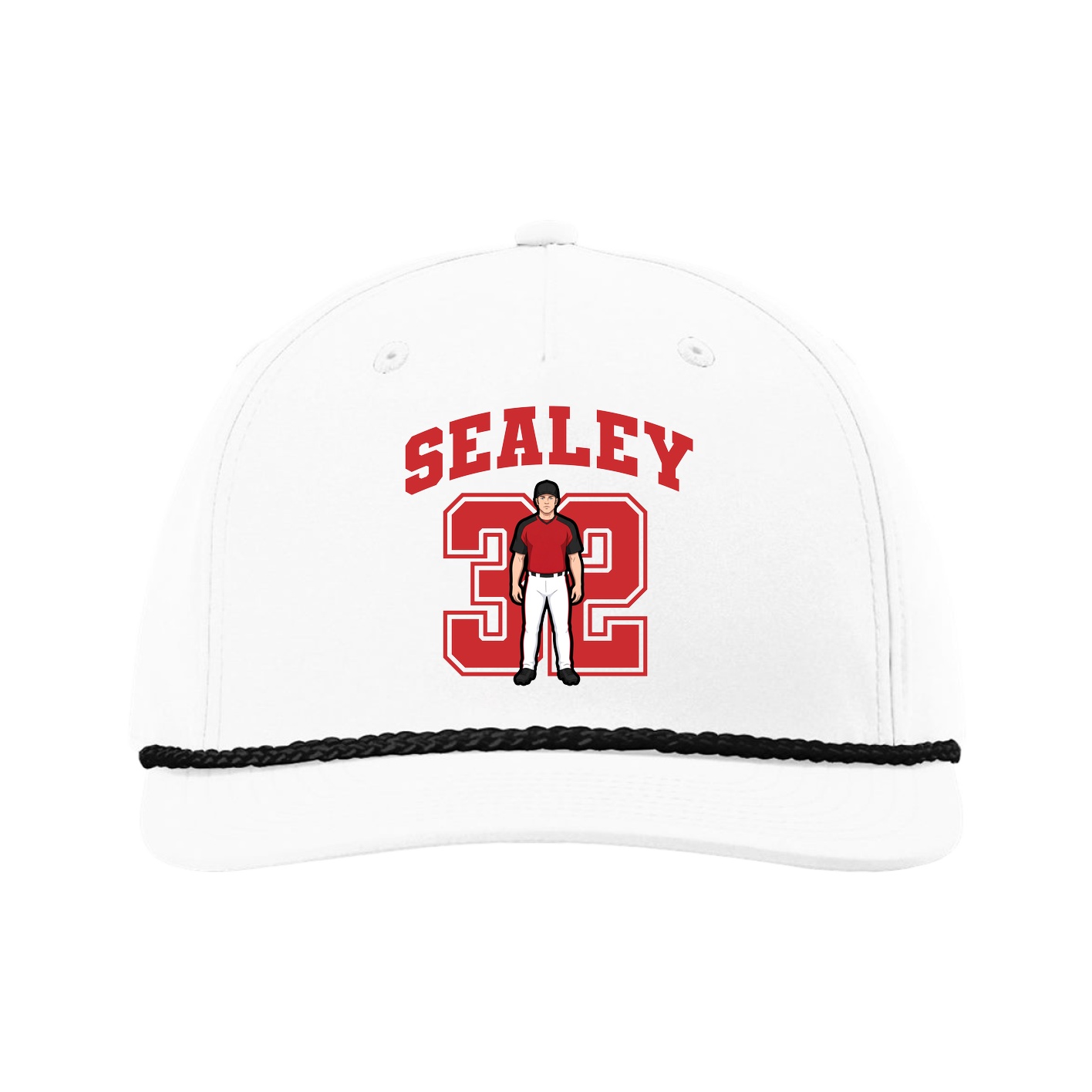 Five-Panel Classic Rope Cap — Number in White