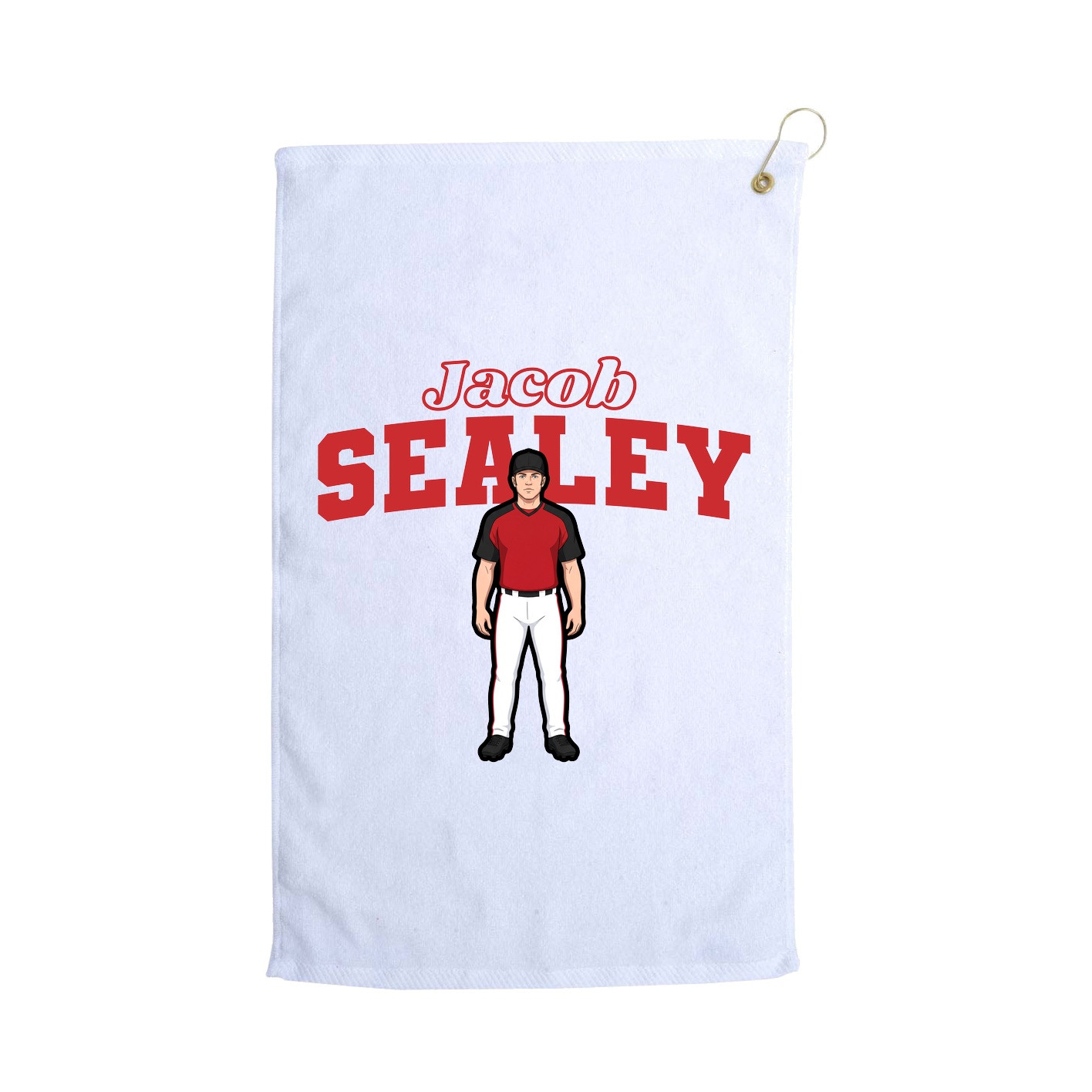 Golf Towel — Name Arch in White