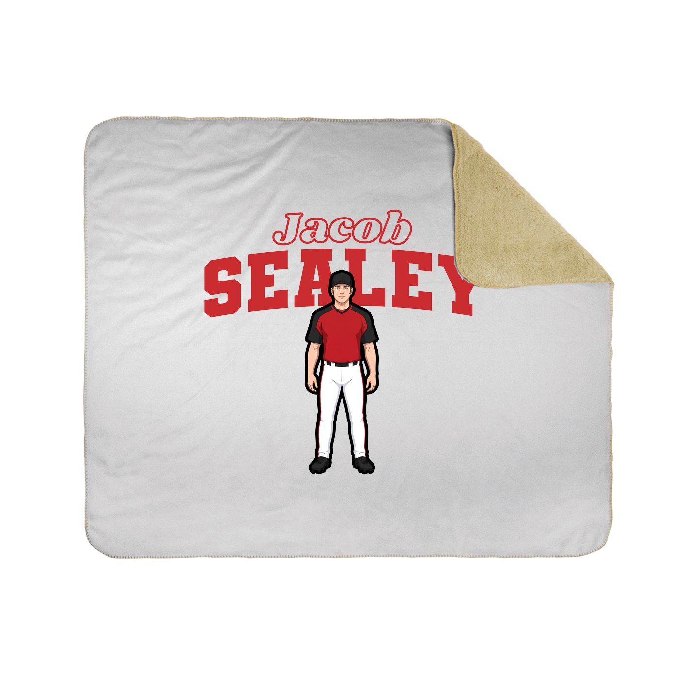 Throw Blanket — Name Arch in White