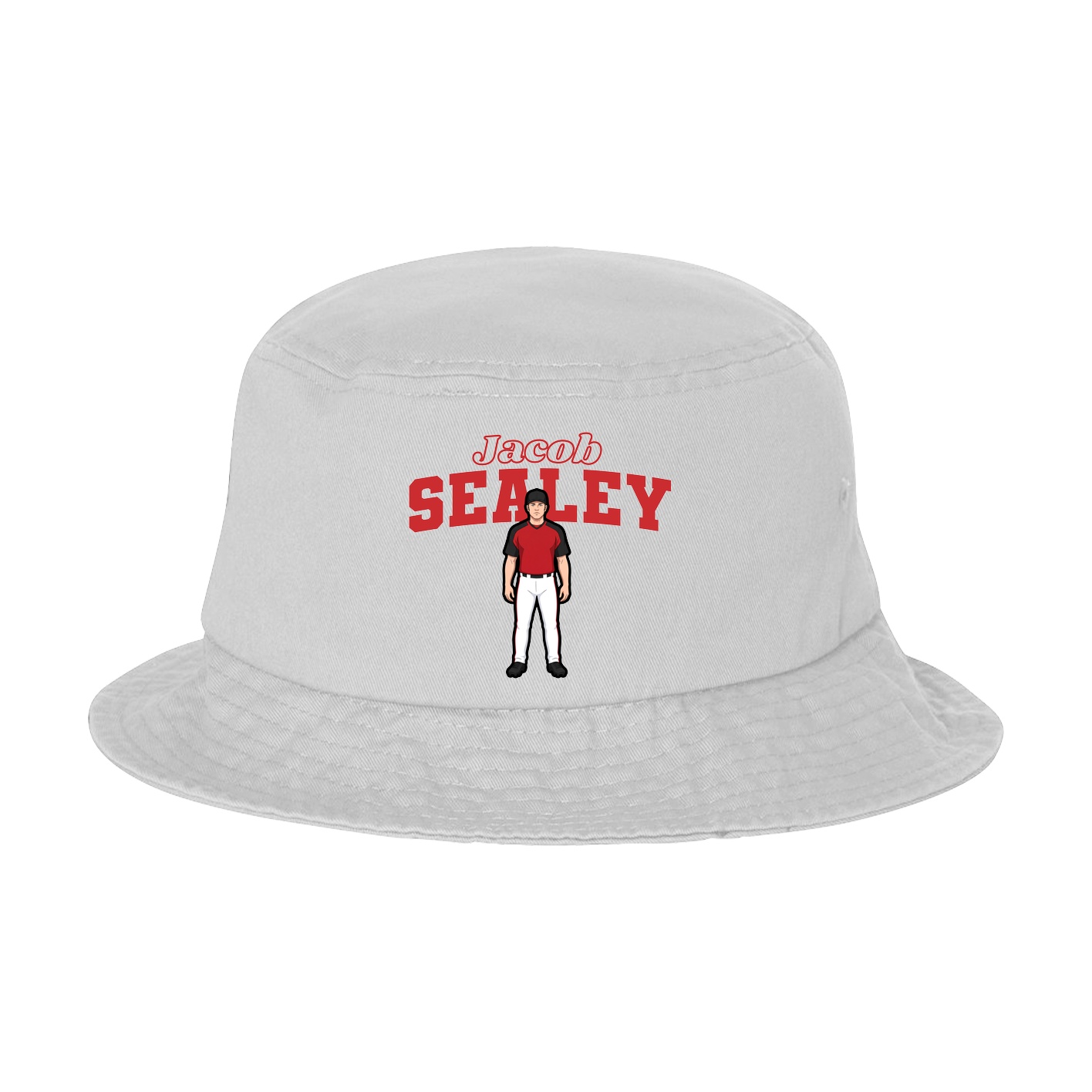 Bucket Cap — Name Arch in White