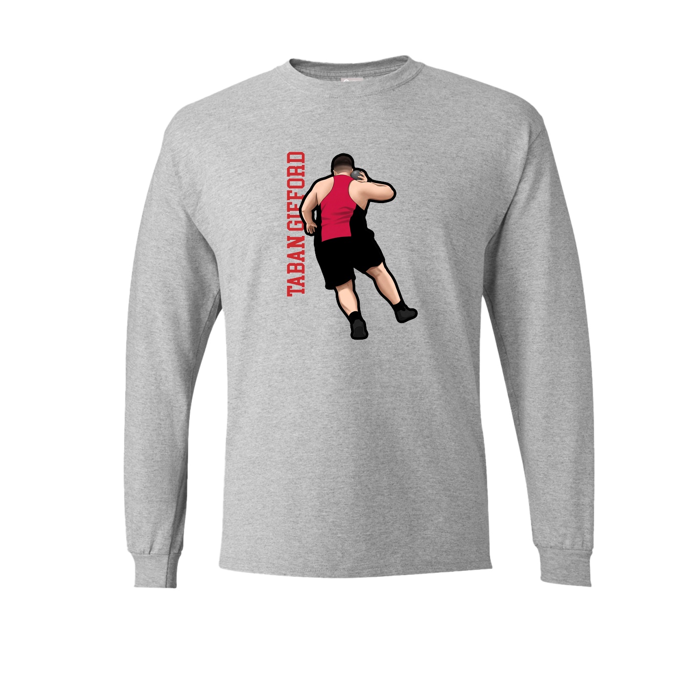 Long Sleeve Tee — Name Vertical in Grey