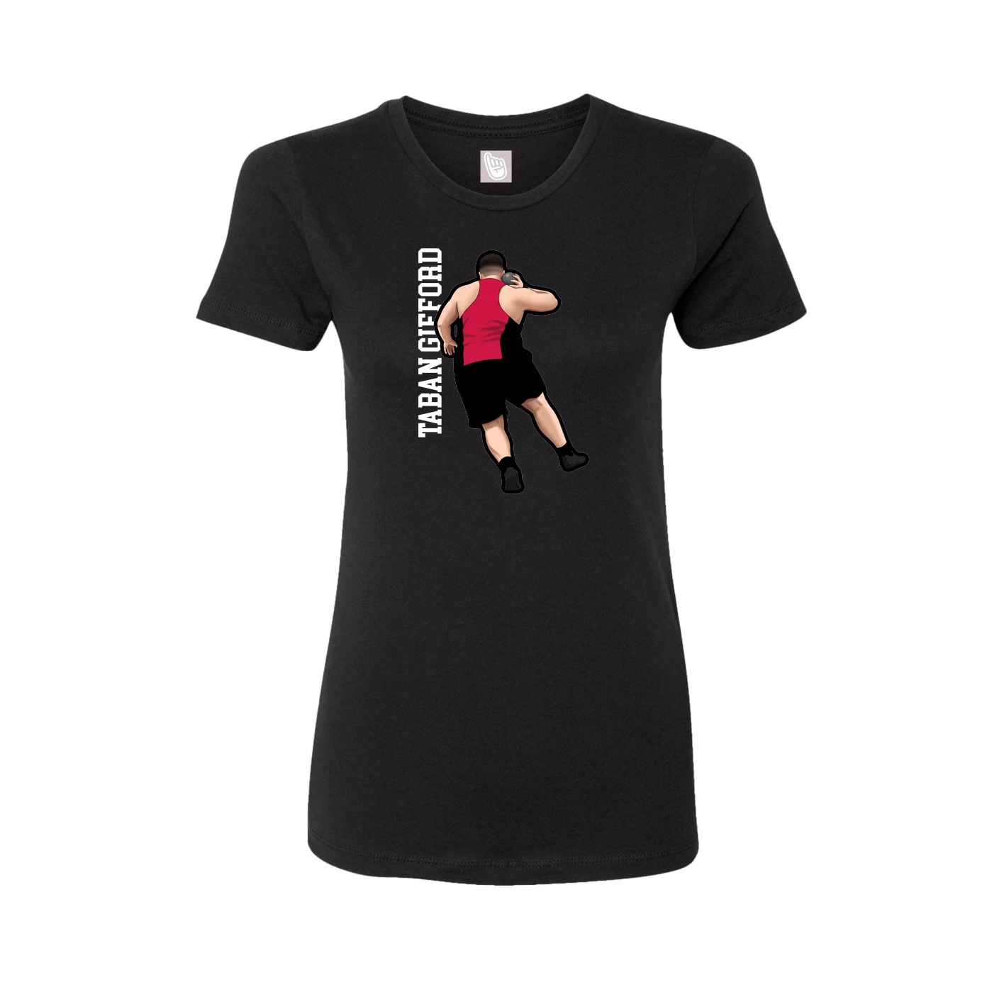 Fitted Women's Tee — Name Vertical in Black