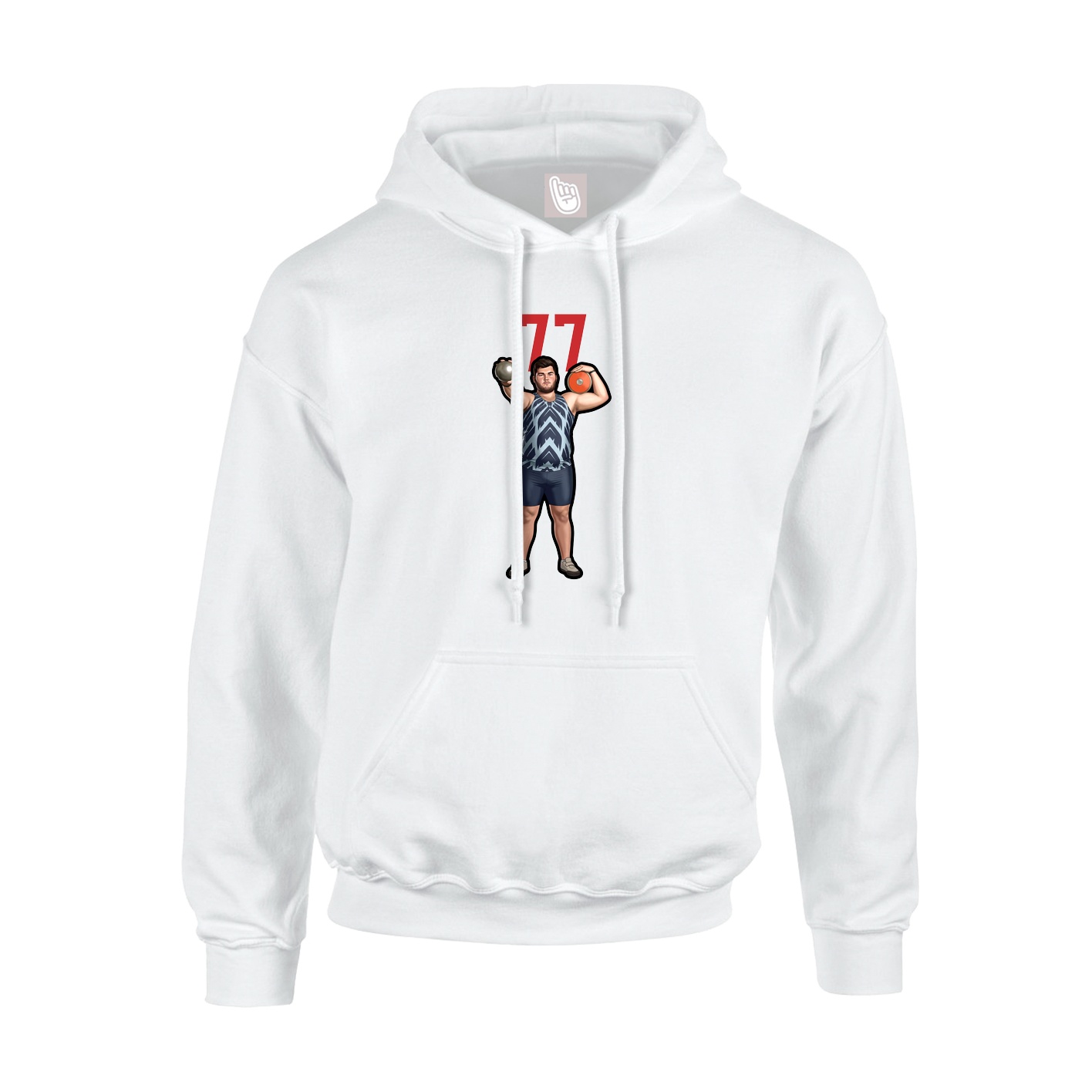 Youth Hoodie — Number Top in White
