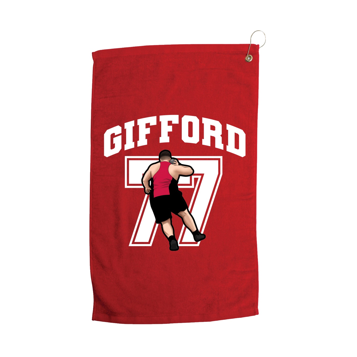 Golf Towel — Number in Red