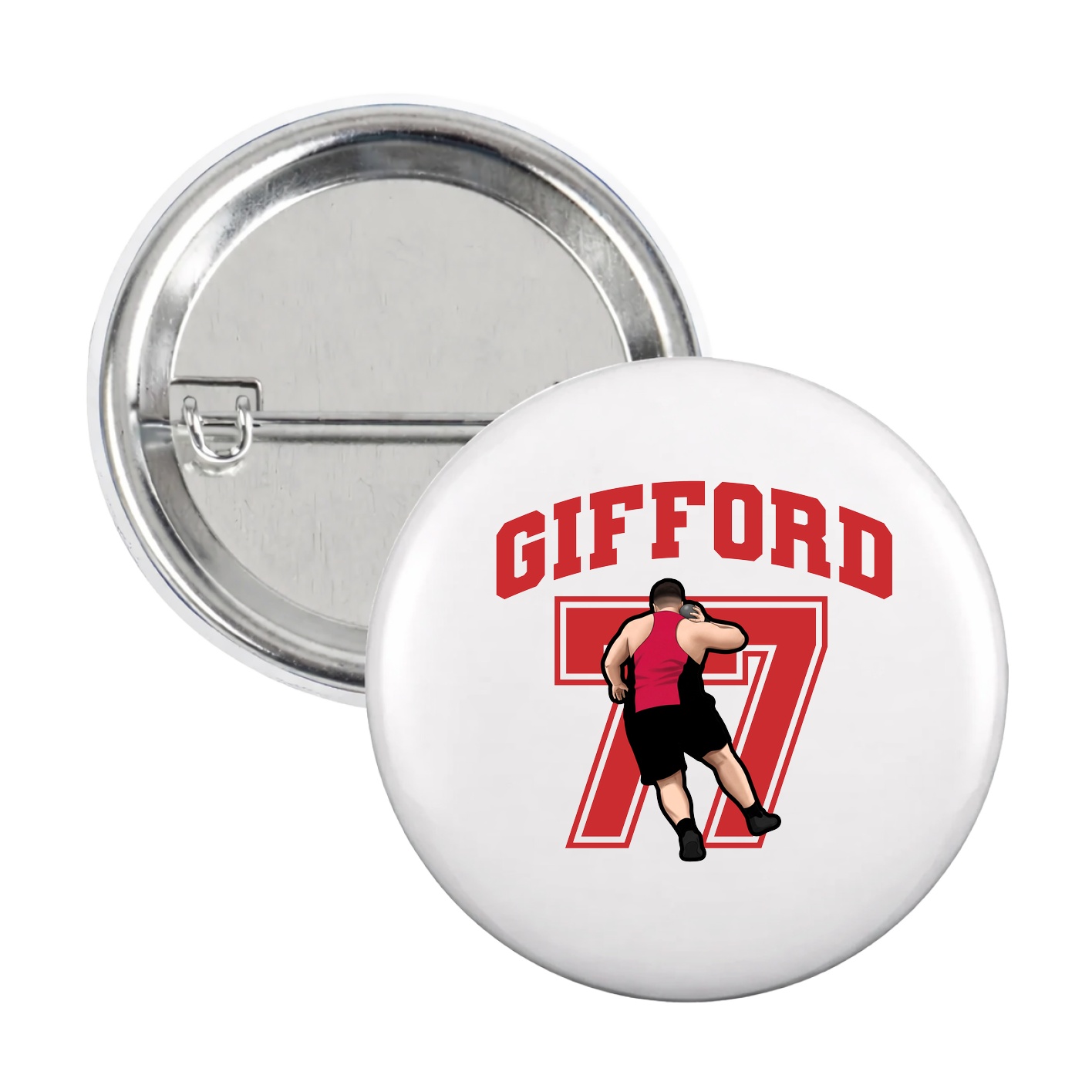 Game Day Button — Number in White