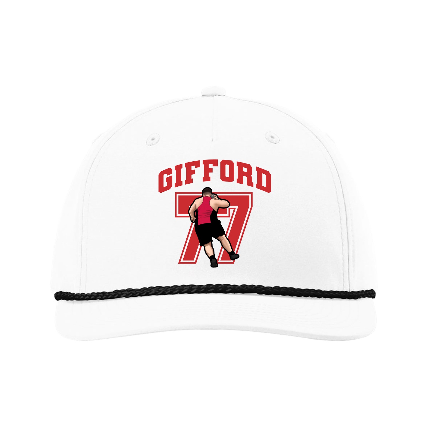Five-Panel Classic Rope Cap — Number in White