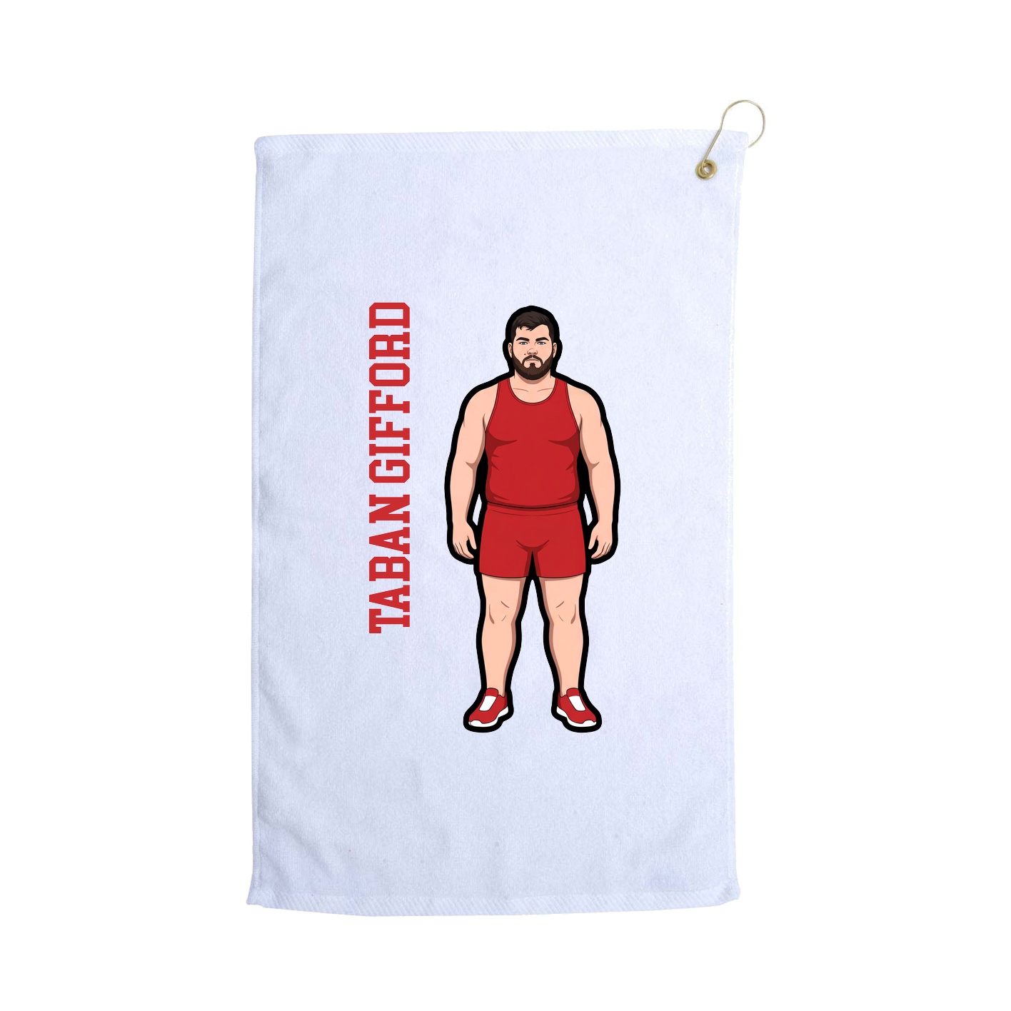 Golf Towel — Name Vertical in White