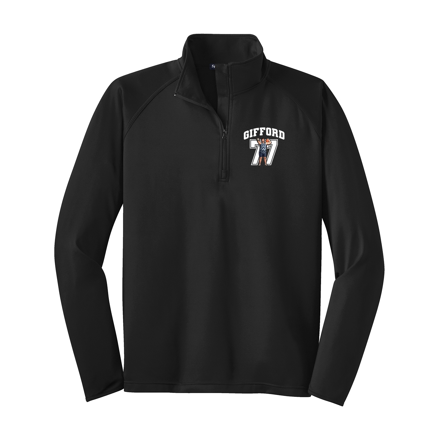 Q-Zip Pullover — Number in Black