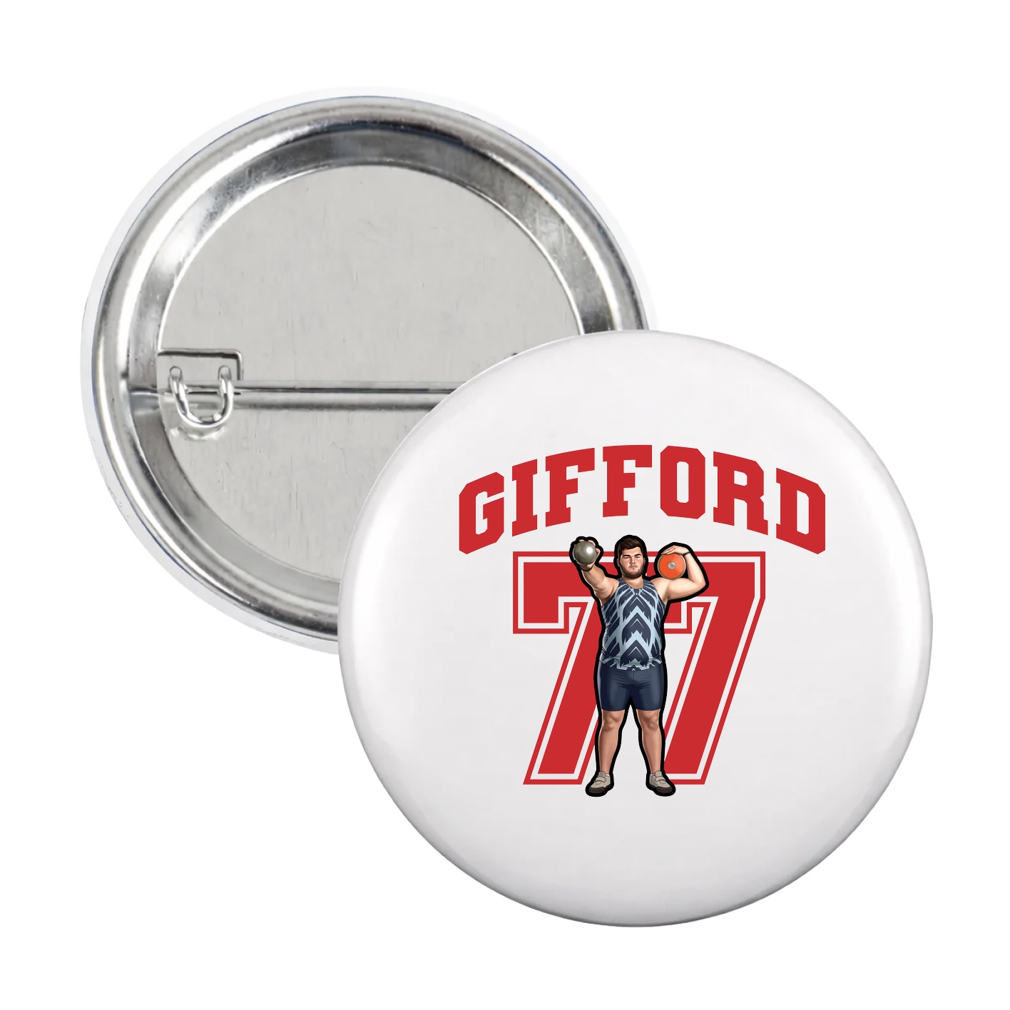 Game Day Button — Number in White