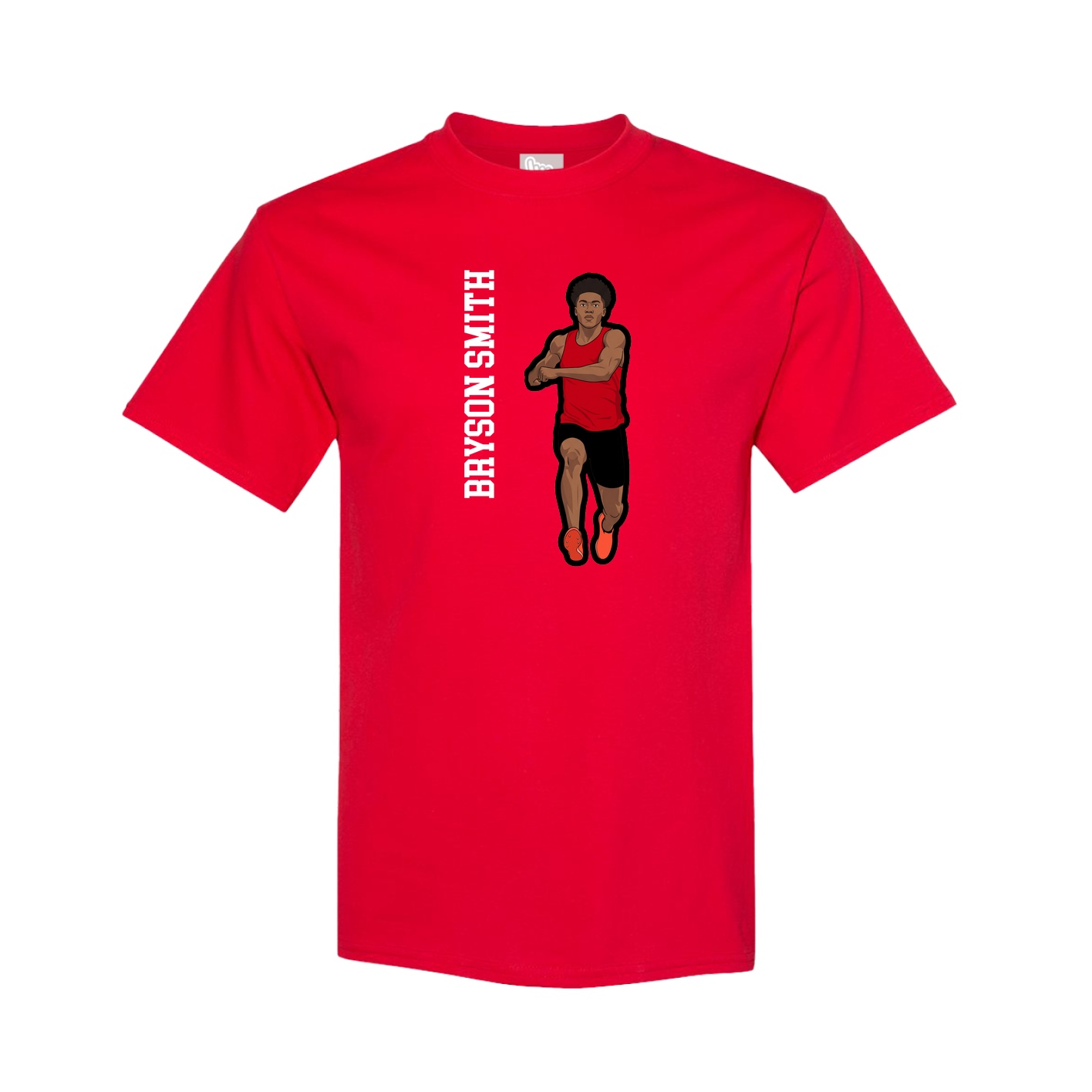 Youth Tee — Name Vertical in Red