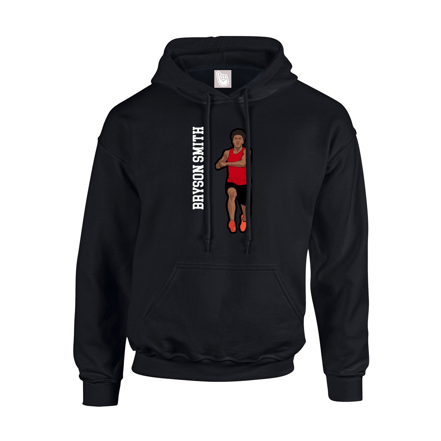 Hoodie — Name Vertical in Black