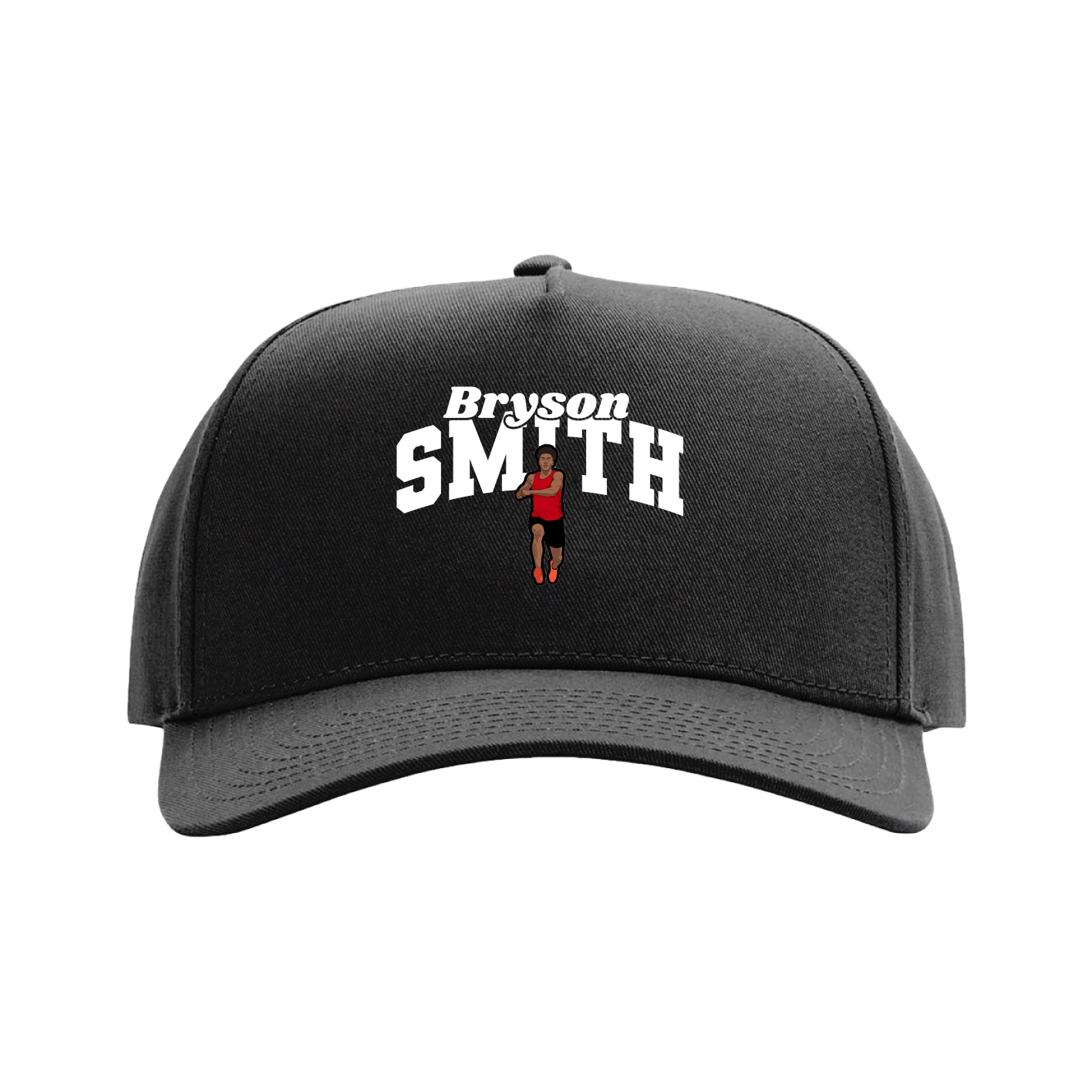 Full Fabric Five-Panel Champ Cap — Signature Arch in Black