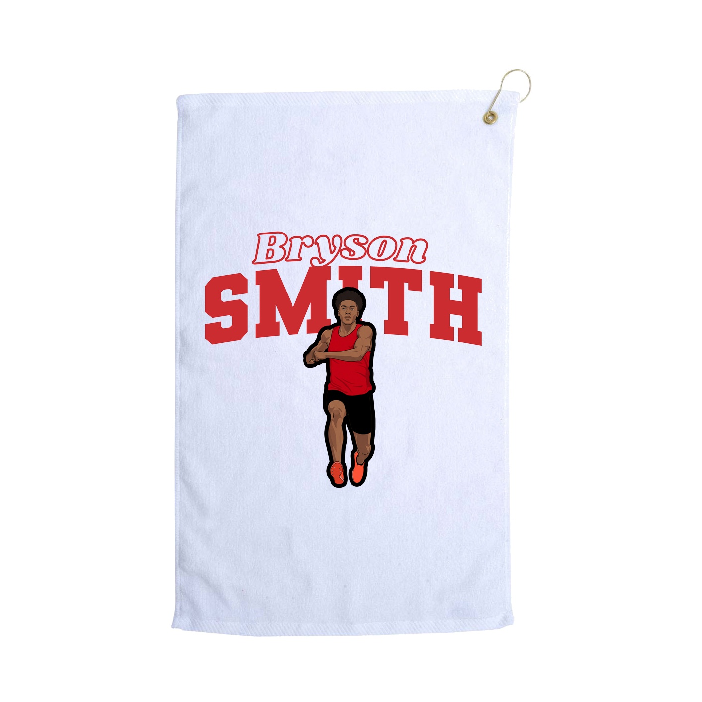 Golf Towel — Name Arch in White