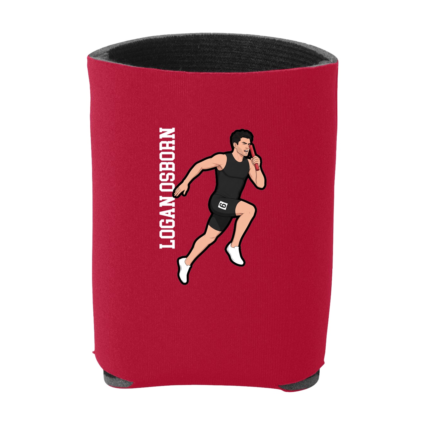 Can Holder — Name Vertical in Red