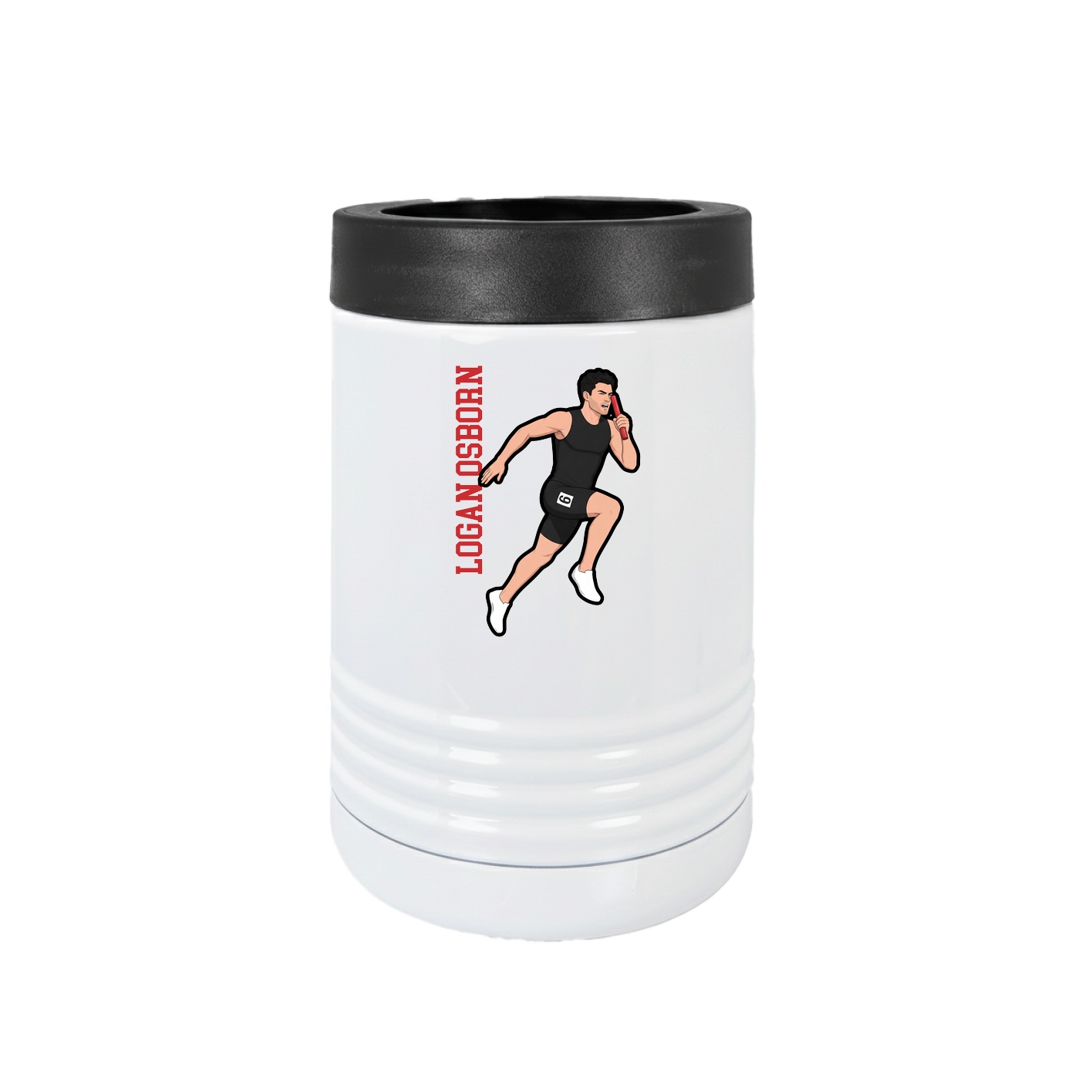 Beverage Holder — Name Vertical in White