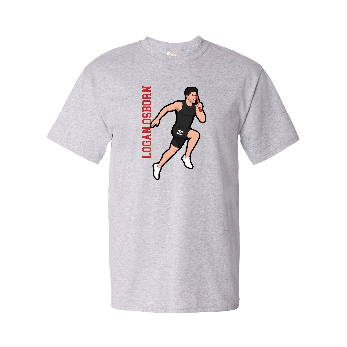 Youth Tee — Name Vertical in Grey