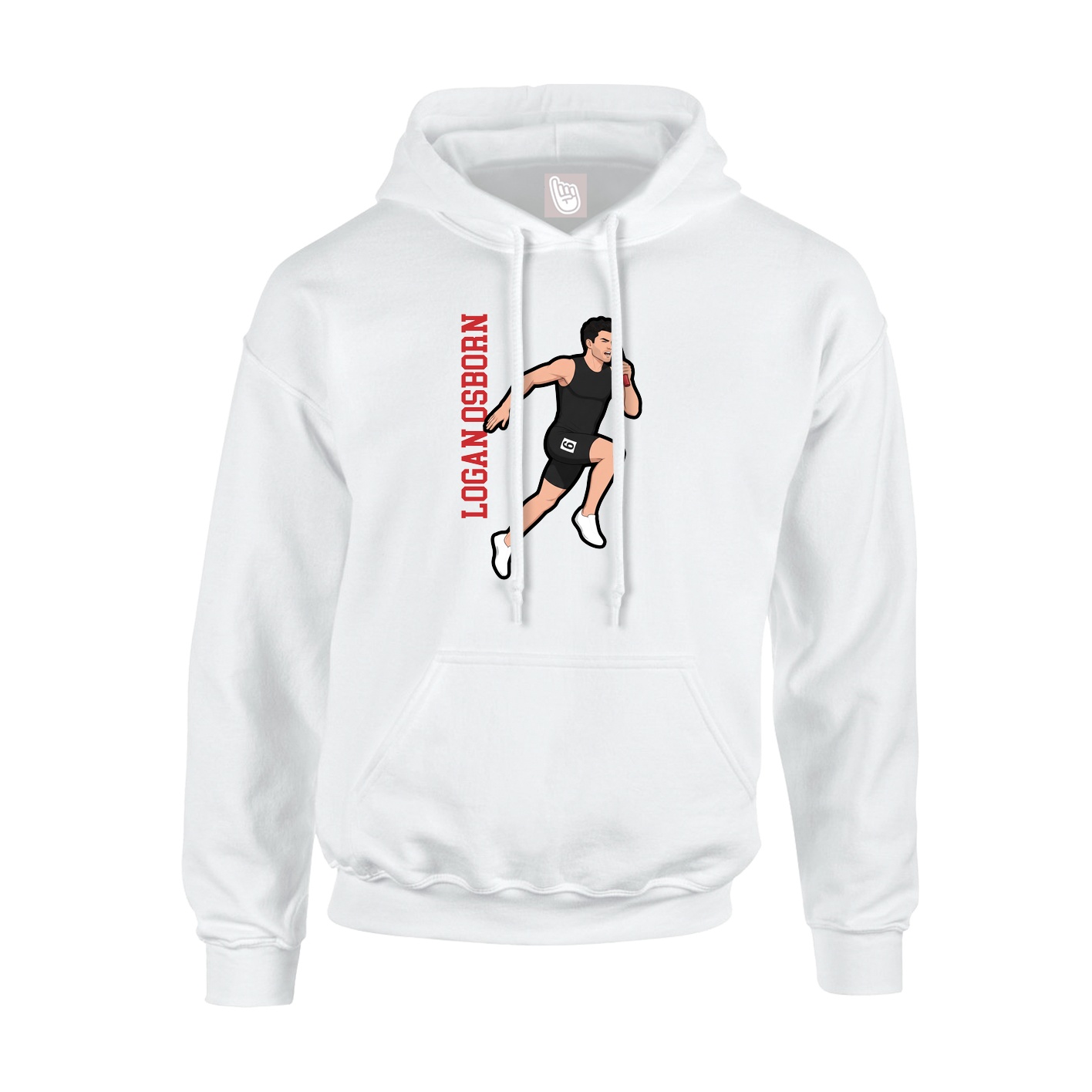 Youth Hoodie — Name Vertical in White