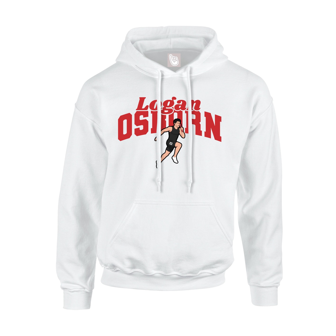 Youth Hoodie — Signature Arch in White