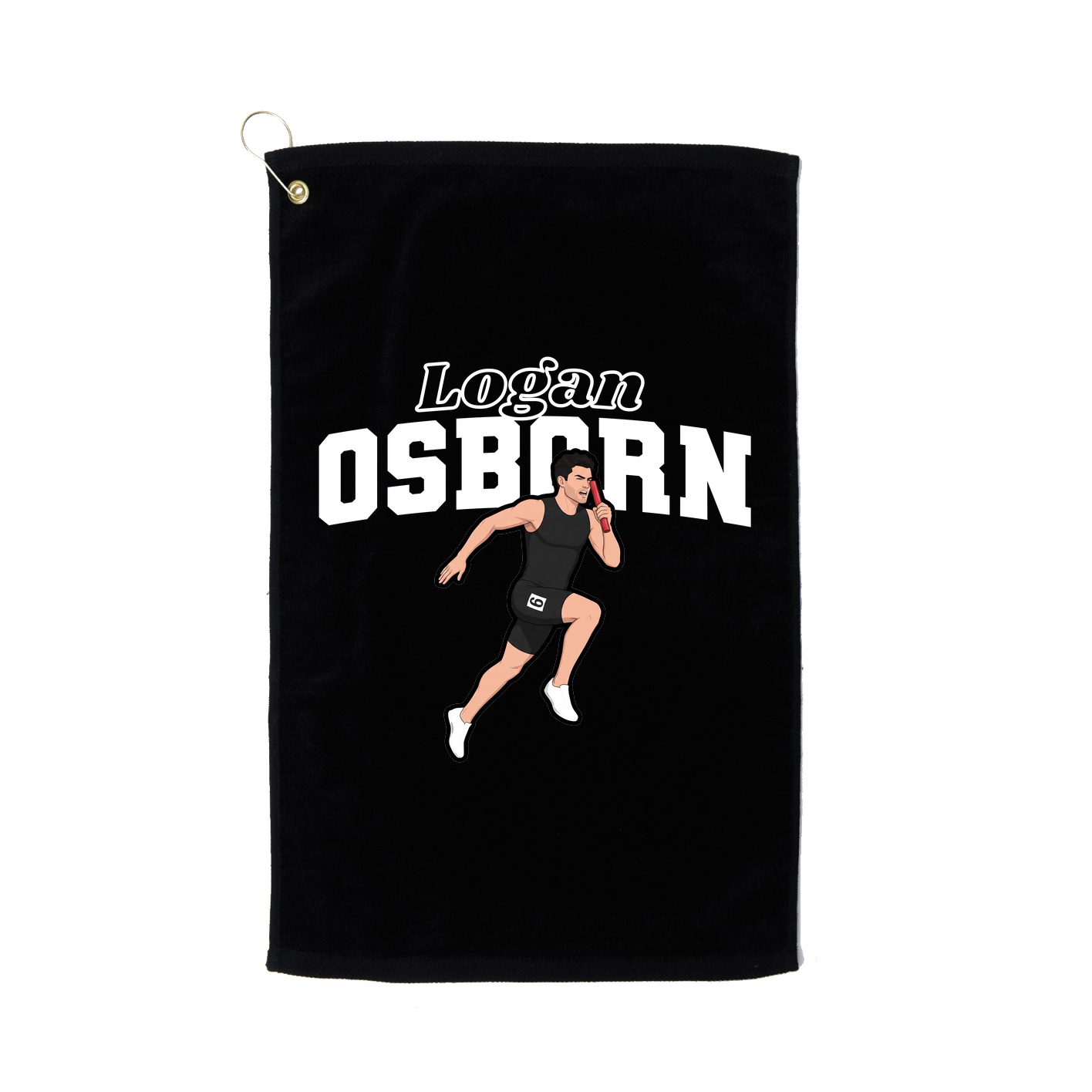 Golf Towel — Name Arch in Black