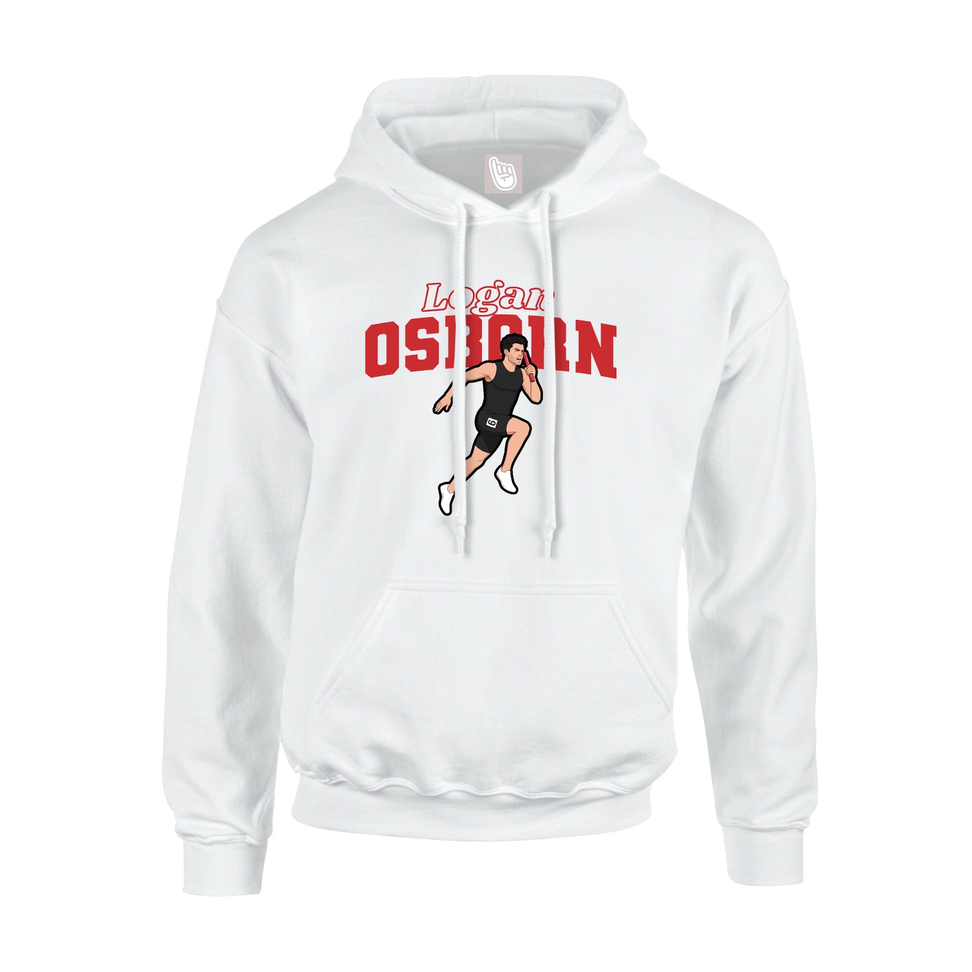 Hoodie — Name Arch in White