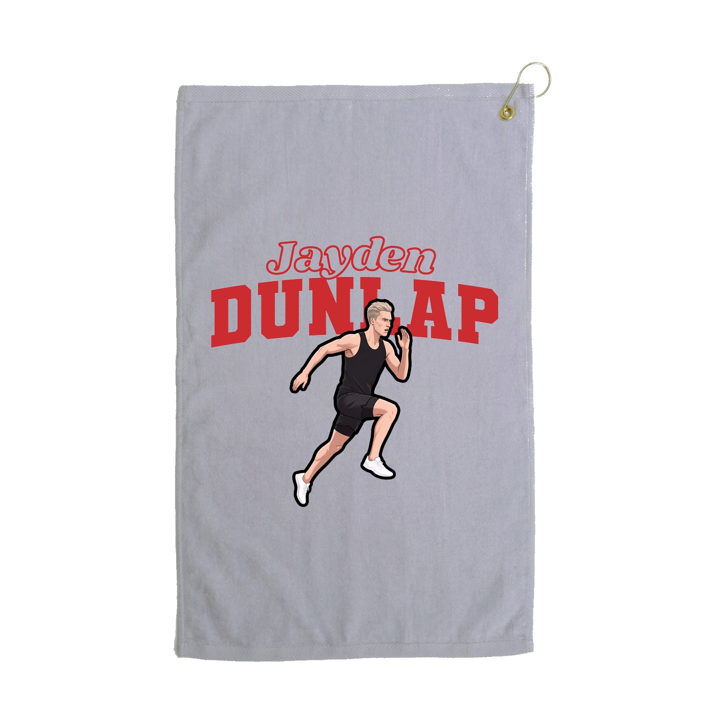 Golf Towel — Name Arch in Grey